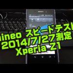 mineo マイネオ　Xperia Z1でスピードテスト　測定日：2014.7.27